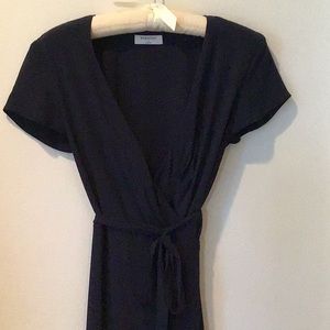 Babaton navy wrap dress